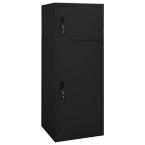 Berkfield Saddle Cabinet Black 53x53x140 cm Steel