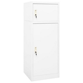 Berkfield Saddle Cabinet White 53x53x140 cm Steel