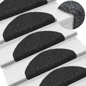 Berkfield Self-adhesive Stair Mats 10 pcs Black 65x21x4 cm Needle Punch