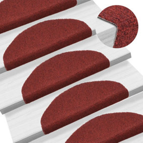 Berkfield Self-adhesive Stair Mats 10 pcs Red 65x21x4 cm Needle Punch