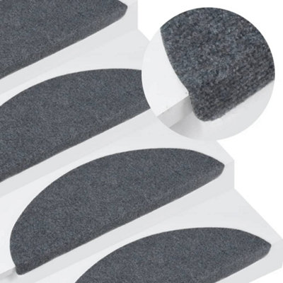 Berkfield Self-adhesive Stair Mats 15 pcs 56x20 cm Grey