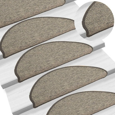 Berkfield Self-adhesive Stair Mats 15 pcs Grey and Beige 65x25 cm