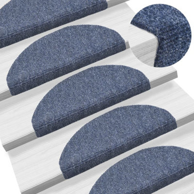 Berkfield Self-adhesive Stair Mats 5 pcs Blue 65x21x4 cm Needle Punch