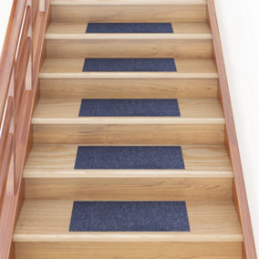 Berkfield Self-adhesive Stair Mats Rectangular 15 pcs 60x25 cm Grey Blue