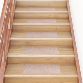 Berkfield Self-adhesive Stair Mats Rectangular 15 pcs 60x25 cm Light Brown