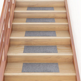Berkfield Self-adhesive Stair Mats Rectangular 15 pcs 60x25 cm Light Grey