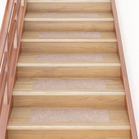 Berkfield Self-adhesive Stair Mats Rectangular 15 pcs 76x20 cm Light Brown