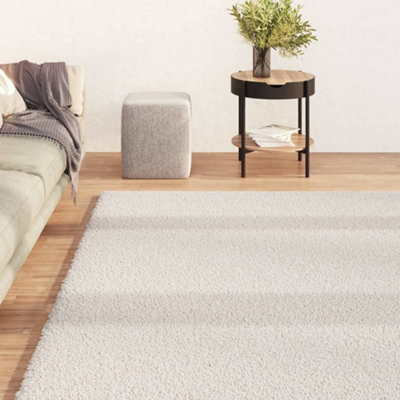 Berkfield Shaggy Rug High Pile Cream 140x200 cm | DIY at B&Q