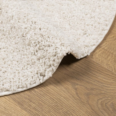 Berkfield Shaggy Rug PAMPLONA High Pile Modern Cream size 100 cm