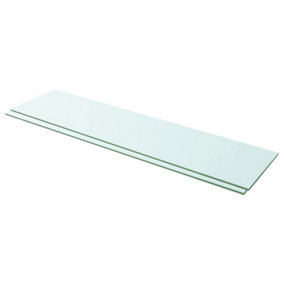 Berkfield Shelves 2 pcs Panel Glass Clear 100x25 cm