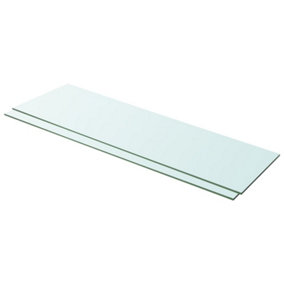 Berkfield Shelves 2 pcs Panel Glass Clear 100x30 cm