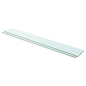 Berkfield Shelves 2 pcs Panel Glass Clear 110x15 cm