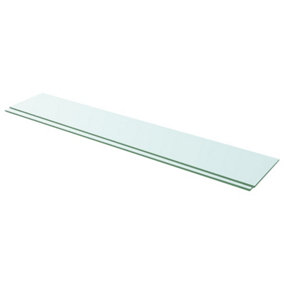 Berkfield Shelves 2 pcs Panel Glass Clear 110x20 cm