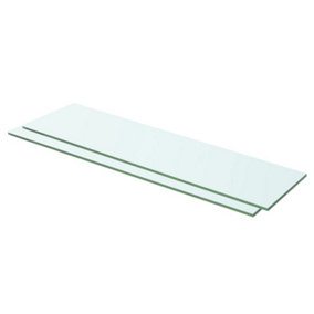 Berkfield Shelves 2 pcs Panel Glass Clear 60x12 cm