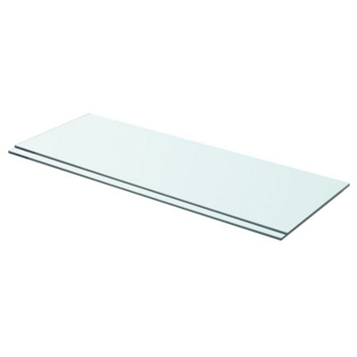 Berkfield Shelves 2 pcs Panel Glass Clear 70x25 cm | DIY at B&Q