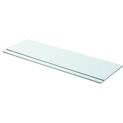 Berkfield Shelves 2 pcs Panel Glass Clear 90x25 cm | DIY at B&Q