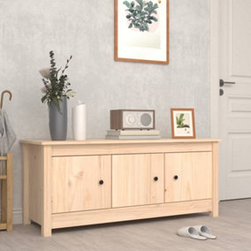 Berkfield Shoe Cabinet 110x38x45.5 cm Solid Wood Pine