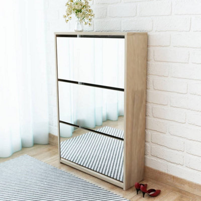 Shoe shelf with deals mirror