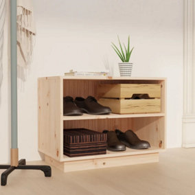 Berkfield Shoe Cabinet 60x34x45 cm Solid Wood Pine