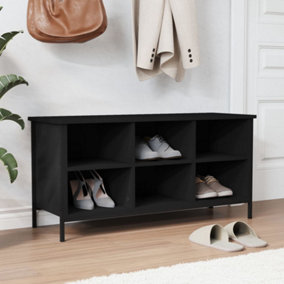 Berkfield Shoe Cabinet Black 100x35x50 cm Engineered Wood