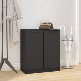 Berkfield Shoe Cabinet Black 59x35x70 cm Engineered Wood