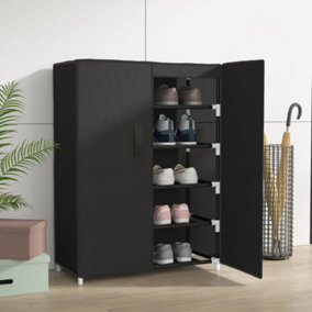 Berkfield Shoe Cabinet Black 60x28x90 cm Fabric