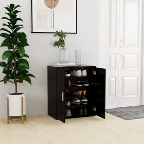 Berkfield Shoe Cabinet Black 60x35x70 cm Engineered Wood