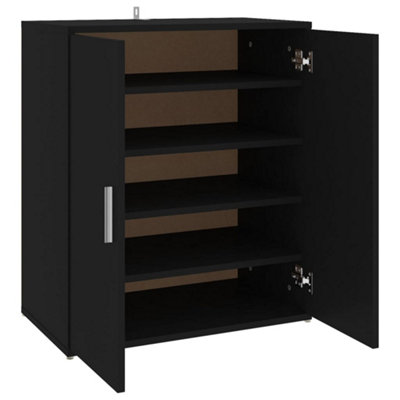 Berkfield Shoe Cabinet Black 60x35x70 cm Engineered Wood
