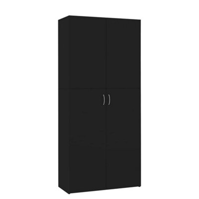 Berkfield Shoe Cabinet Black 80x35.5x180 cm Engineered Wood