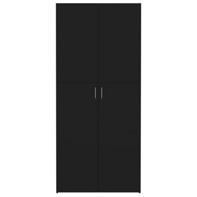 Berkfield Shoe Cabinet Black 80x35.5x180 cm Engineered Wood