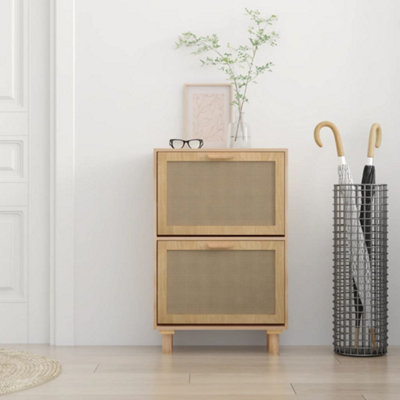 Berkfield Shoe Cabinet Brown 52x25x80 cm Engineered Wood&Natural