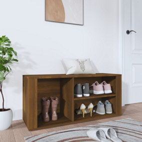 Berkfield Shoe Cabinet Brown Oak 100x35x45 cm Engineered Wood