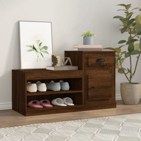 Berkfield Shoe Cabinet Brown Oak 100x42x60 cm Engineered Wood