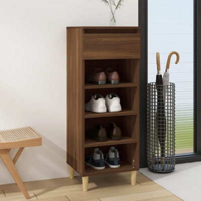 Berkfield Shoe Cabinet Brown Oak 40x36x105 cm Engineered Wood | DIY at B&Q