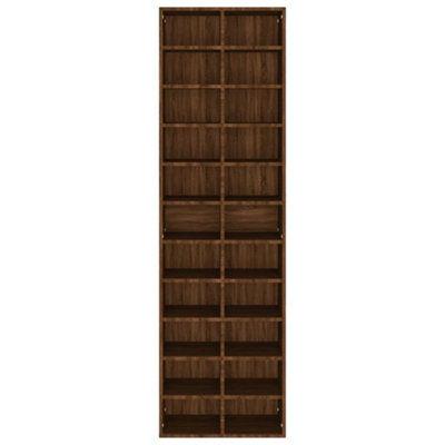 Berkfield Shoe Cabinet Brown Oak 54x34x183 cm Engineered Wood
