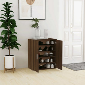 Berkfield Shoe Cabinet Brown Oak 60x35x70 cm Engineered Wood