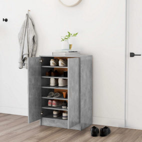 Berkfield Shoe Cabinet Concrete Grey 60x35x92 cm Engineered Wood
