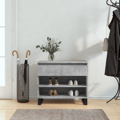 Berkfield Shoe Cabinet Concrete Grey 70x36x60 cm Engineered Wood