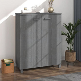 Berkfield Shoe Cabinet Dark Grey 85x40x108 cm Solid Wood Pine