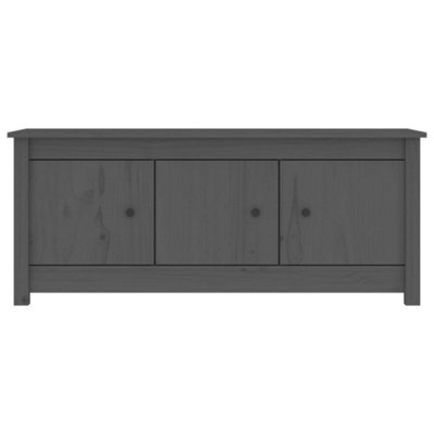 Berkfield Shoe Cabinet Grey 110x38x45.5 cm Solid Wood Pine