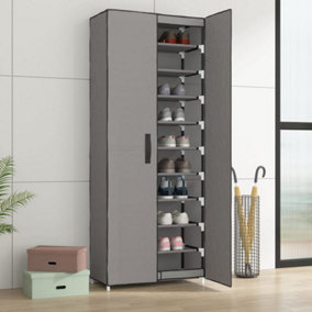 Berkfield Shoe Cabinet Grey 60x30x166 cm Fabric