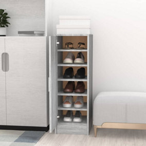 Berkfield Shoe Cabinet Grey Sonoma 32x35x92 cm Engineered Wood