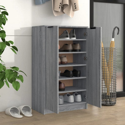 Berkfield Shoe Cabinet Grey Sonoma 59x35x100 cm Engineered Wood