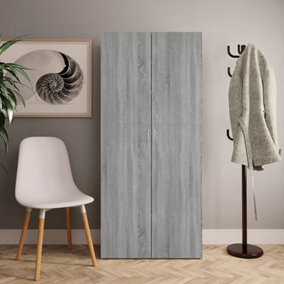 Berkfield Shoe Cabinet Grey Sonoma 80x35.5x180 cm Engineered Wood