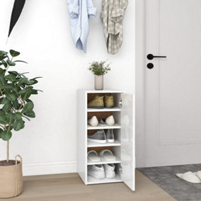 Berkfield Shoe Cabinet High Gloss White 32x35x70 cm Engineered Wood