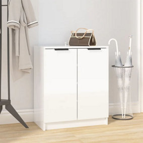 Berkfield Shoe Cabinet High Gloss White 59x35x70 cm Engineered Wood