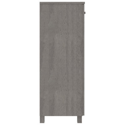 Berkfield Shoe Cabinet Light Grey 85x40x108 cm Solid Wood Pine