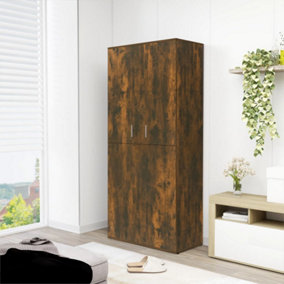 Berkfield Shoe Cabinet Smoked Oak 80x39x178 cm Engineered Wood