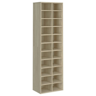 Berkfield Shoe Cabinet Sonoma Oak 54x34x183 cm Engineered Wood