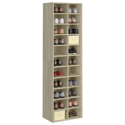 Berkfield Shoe Cabinet Sonoma Oak 54x34x183 cm Engineered Wood